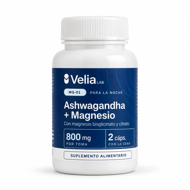 Frasco MG-01 Ashwagandha + Magnesio Velia Lab